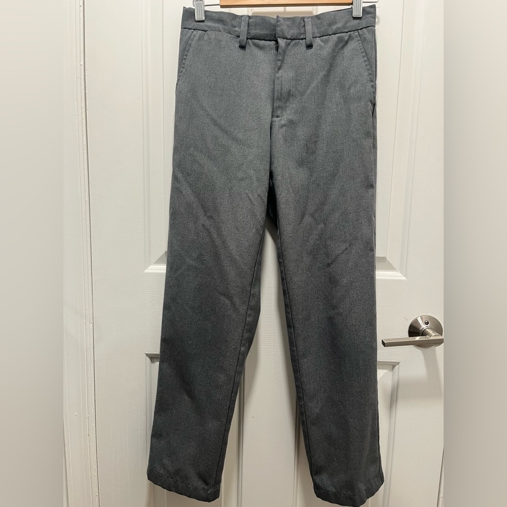 Lands’ End, school uniform pants, light gray, size 14 youth